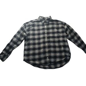 Levi's Flannel Shirt Men's S Black White Plaid Long Sleeve Button-Up Casual Soft